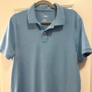 Light blue shirt sleeve pique polo size L